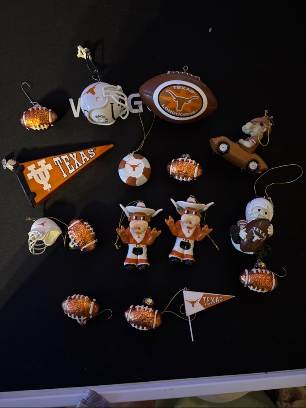 Texas Longhorns Ornament Lot - Orange & White Team Decor